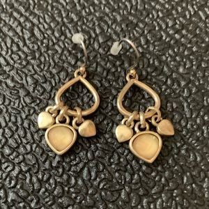 Lucky Brand Gold Drop Earrings w/ Yellow Center Stone